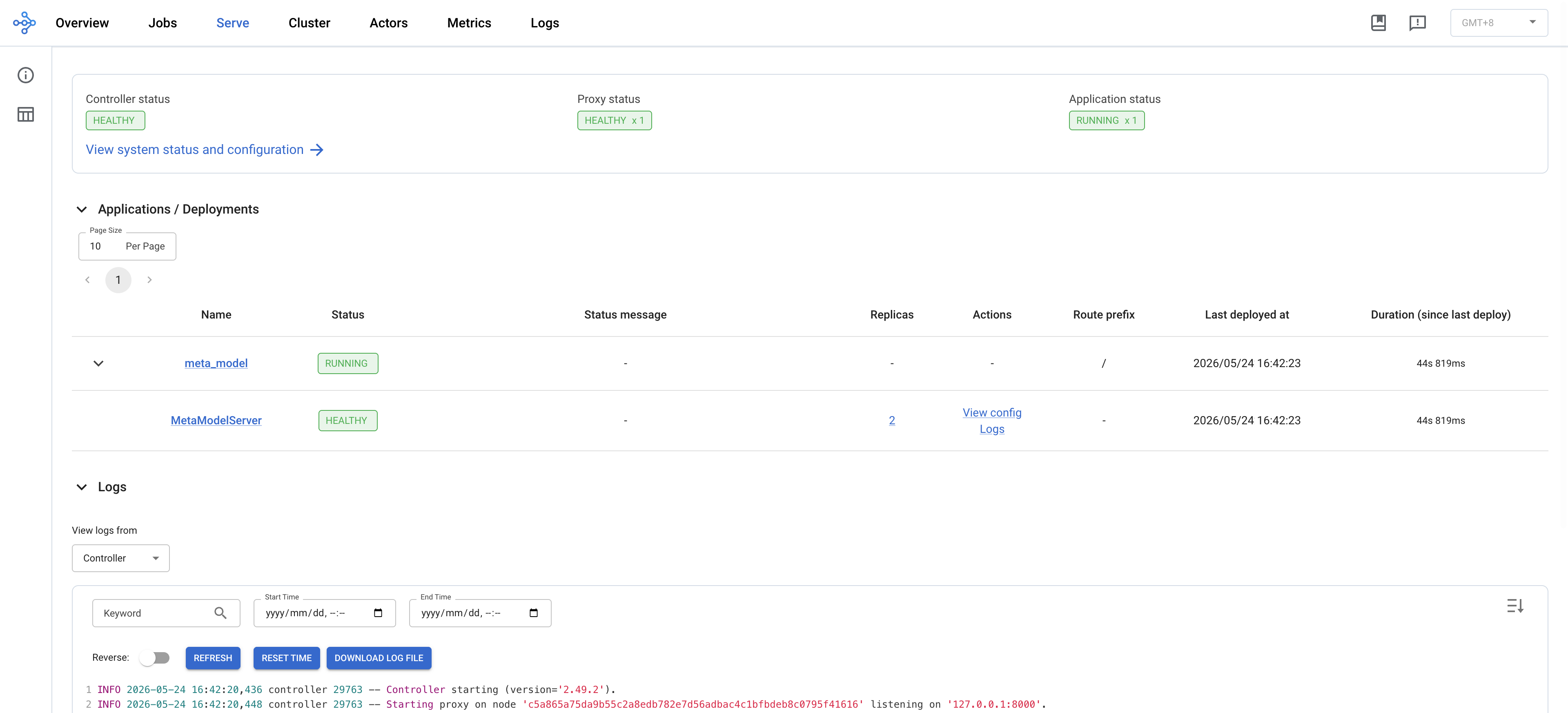 Ray Dashboard Serve